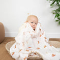 Load image into Gallery viewer, Organic Cotton & Bamboo Muslin Swaddle Blanket in Doodle