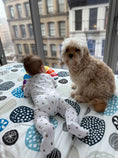 Load image into Gallery viewer, Organic Zippered Footie in Doodle Mix

