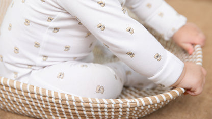 Organic Zippered Footie in Golden Retriever