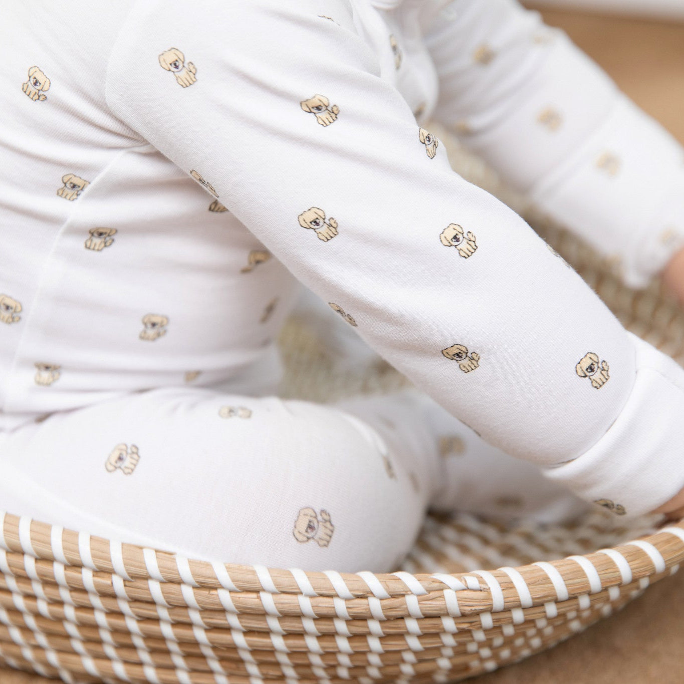 Organic Zippered Footie in Golden Retriever