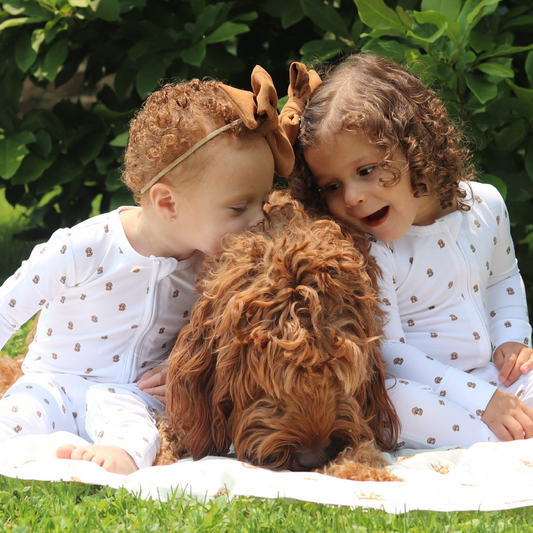 Organic Zippered Romper in Doodle Mix