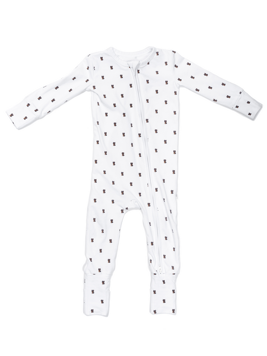 Organic Zippered Romper in Yorkie