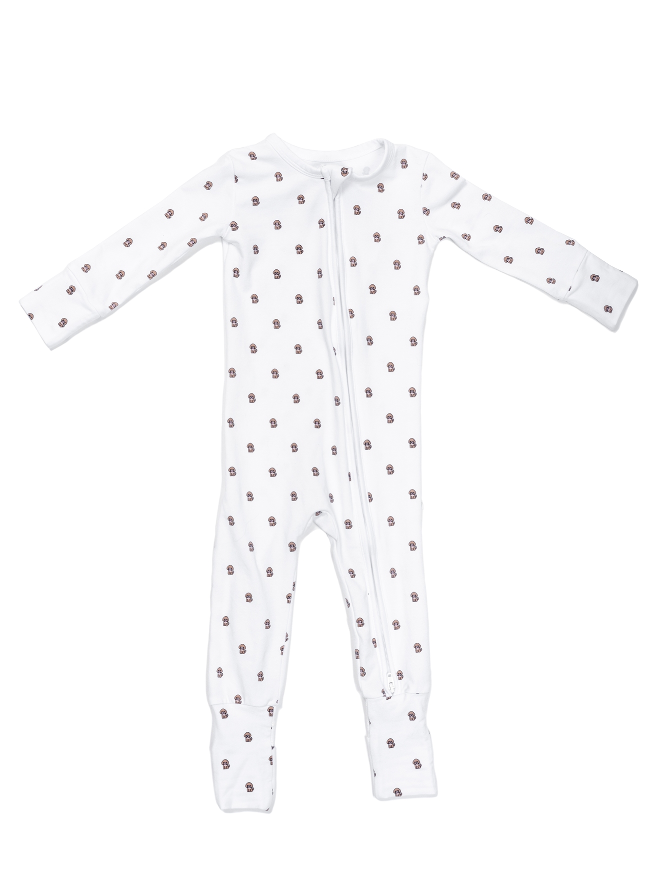 Organic Zippered Romper in Doodle Mix