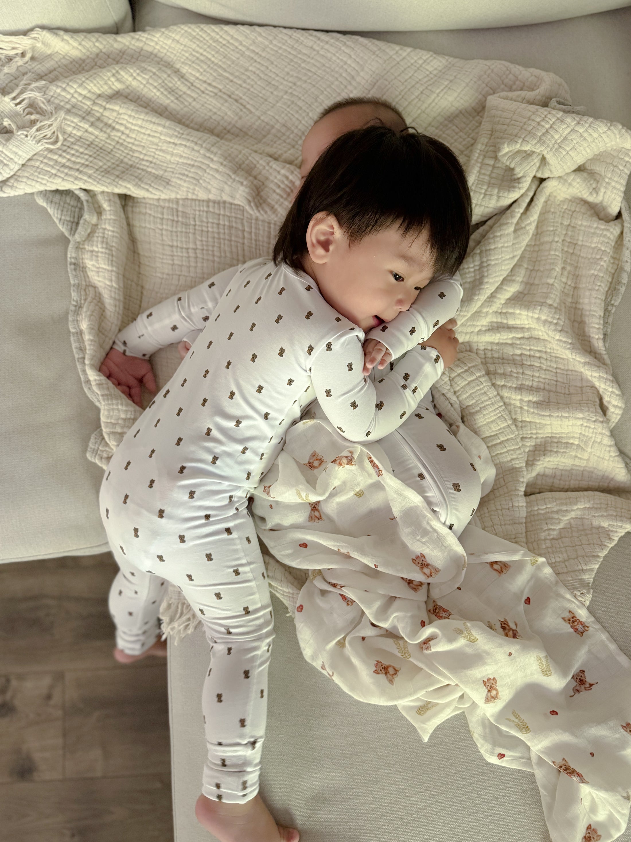 Organic Zippered Romper in Yorkie