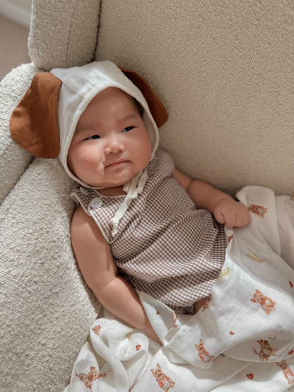 Organic Cotton & Bamboo Muslin Swaddle Blanket in Yorkie