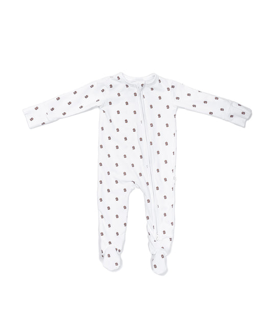 Organic Zippered Footie in Doodle Mix