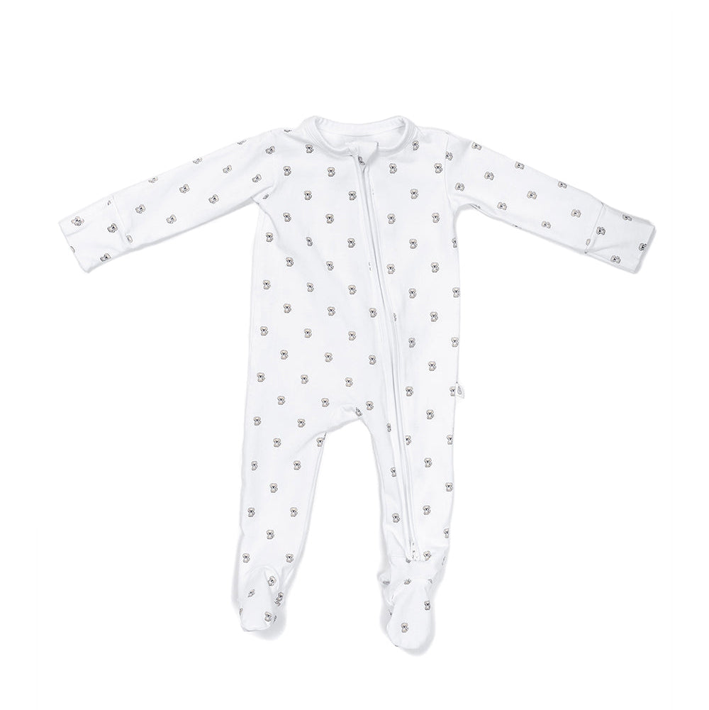 Organic Zippered Footie in Golden Retriever