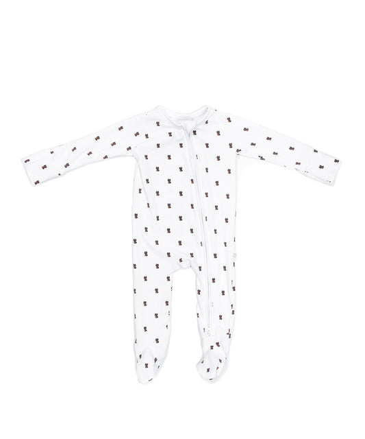 Organic Zippered Footie in Yorkie